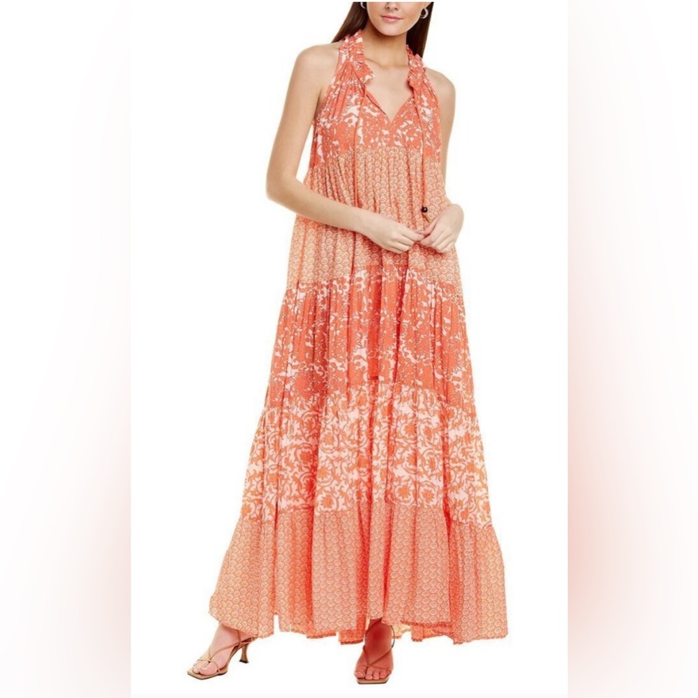 Tuckernuck Ro’s Garden Sofia Maxi Dress Coral Medium Flowy Dress